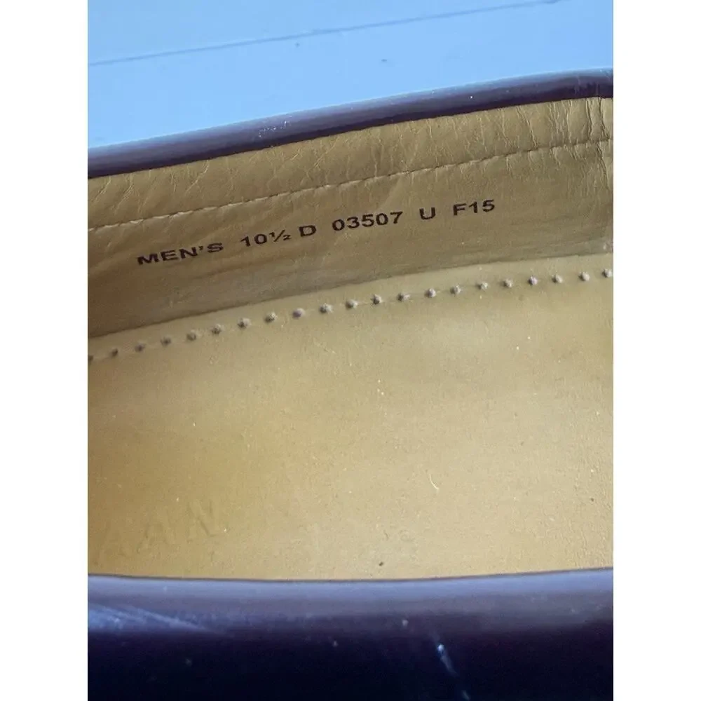 Cole Haan 03507 Burgundy Leather Pinch Tassel Dress Loafers Shoes Mens 10.5 D